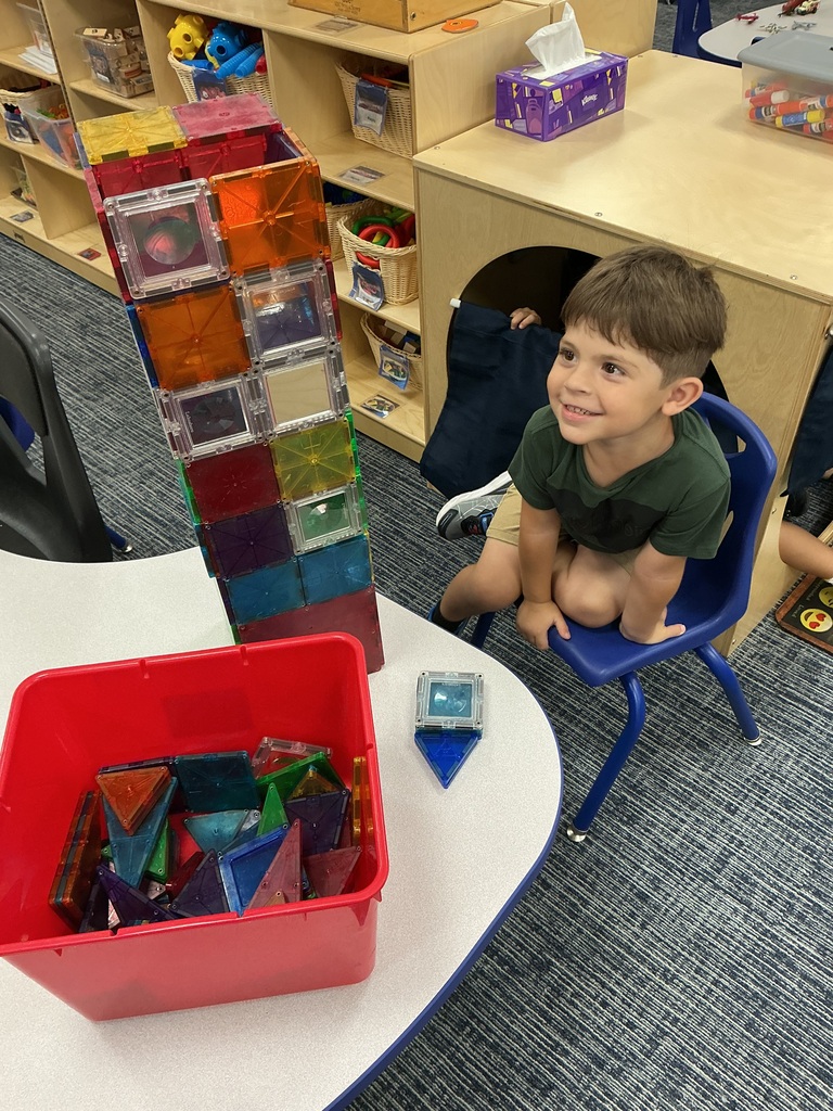 While it looks like simple fun, building with blocks and playing pretend help our students master math, build vocabulary, and learn to cooperate with friends.