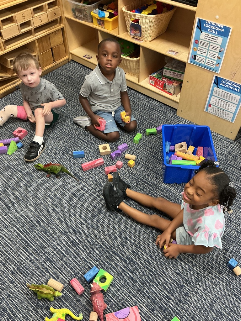 While it looks like simple fun, building with blocks and playing pretend help our students master math, build vocabulary, and learn to cooperate with friends.