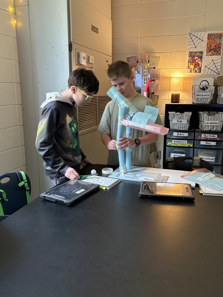 8th grade paper ball run creations.