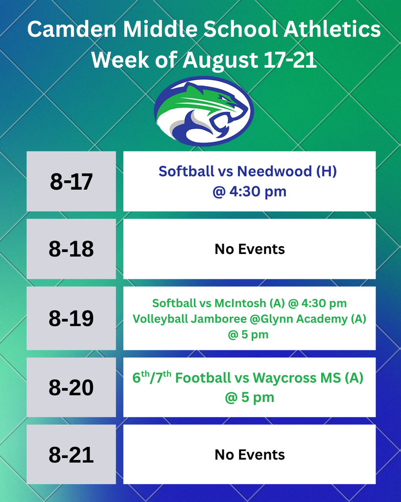 This week in Camden Athletics!🐾 #BElieveinCAMDEN #WeAreCamden #CamdenAthletics