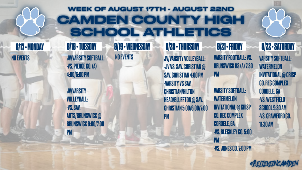 This week in Camden Athletics!🐾 #BElieveinCAMDEN #WeAreCamden #CamdenAthletics