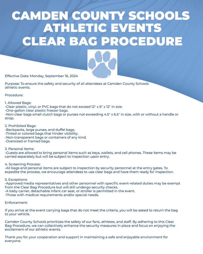 CCS Clear Bag Procedures