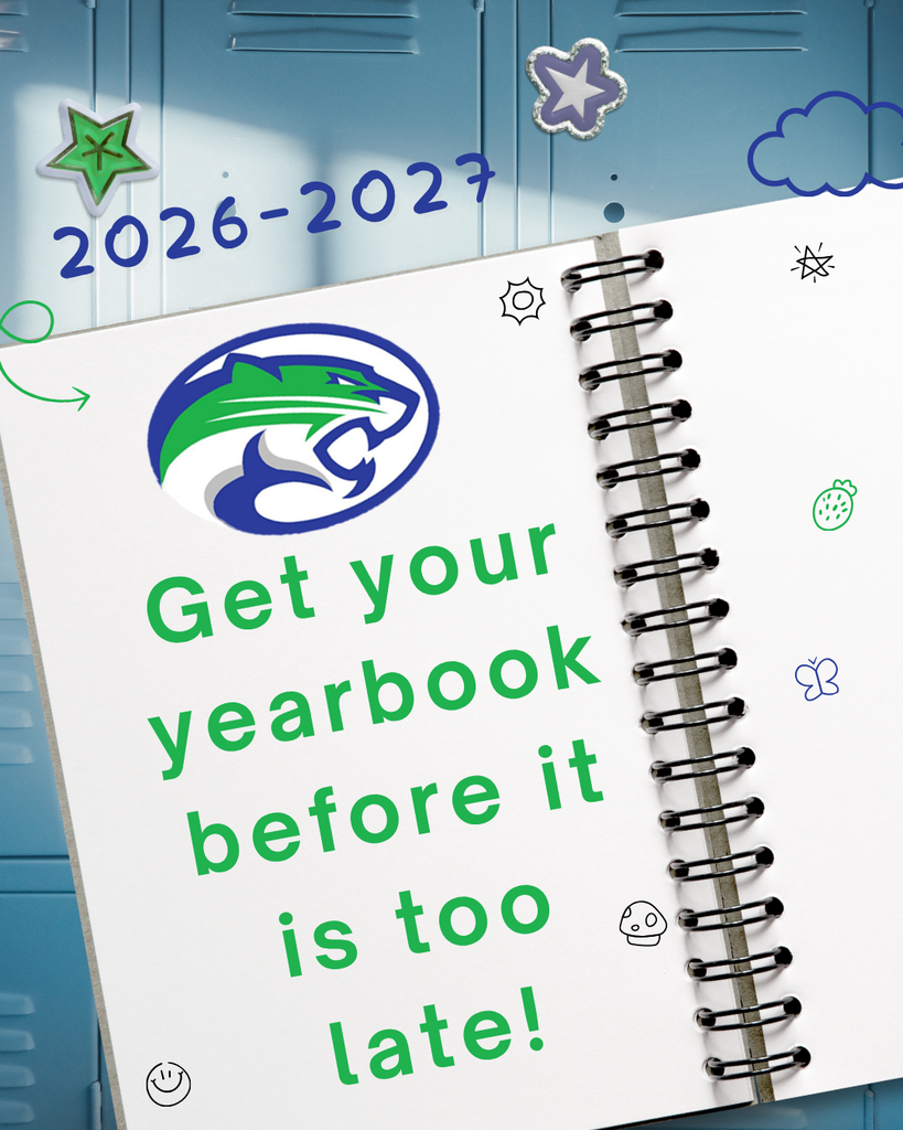 2026-2027 Camden Middle School Cougar Logo  Get your yearbook before it is too late!