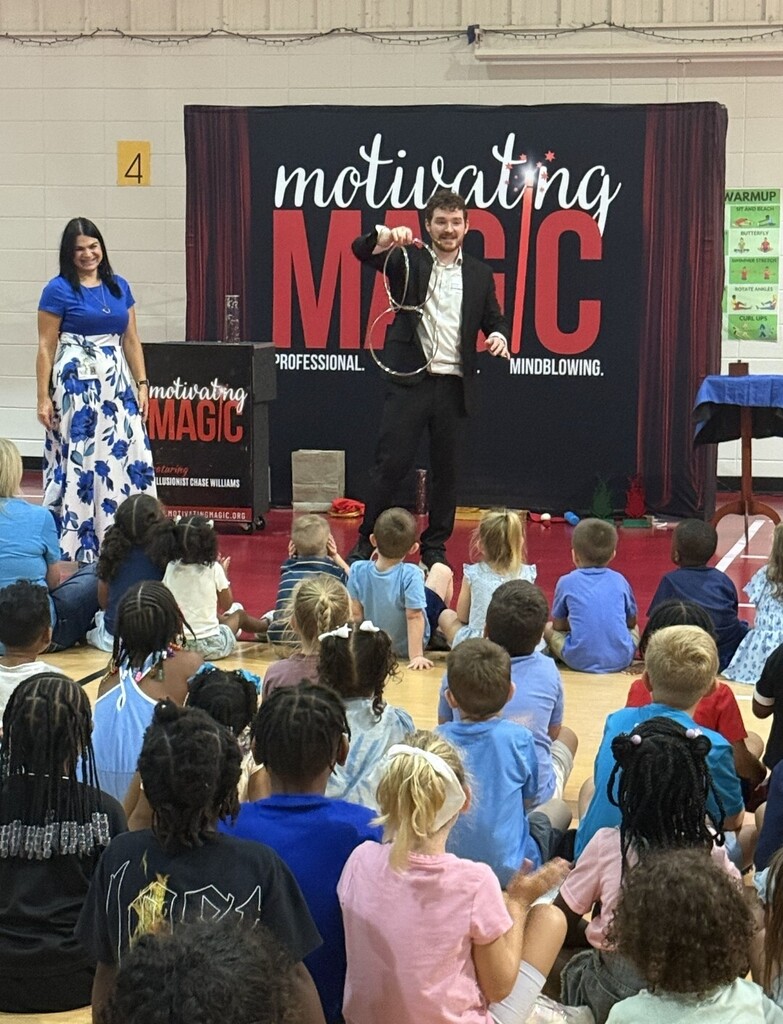 Magic, fun, and major life lessons at today’s Motivating Magic assembly—teaching our students to stay teachable, focus, never quit, and reach out with kindness!