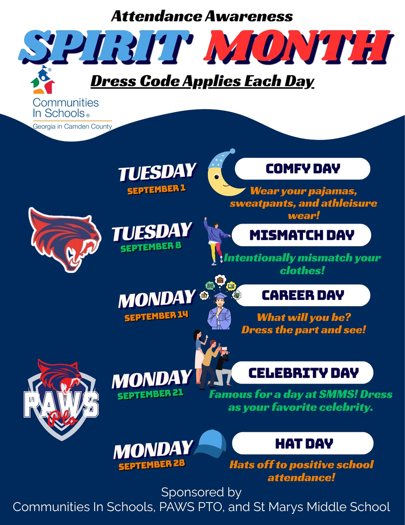 Attendance Awareness Spirit Month dates and dress ups.