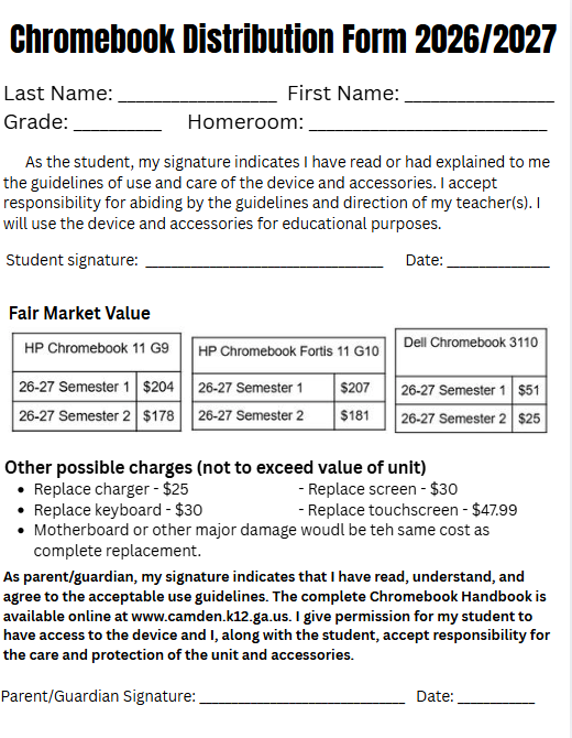 Chromebook distribution form 