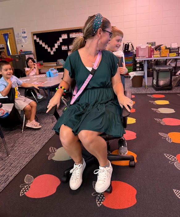 Kindergarteners learning about forces through transportation activities.