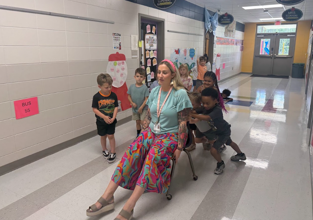 Kindergarteners learning about forces through transportation activities.