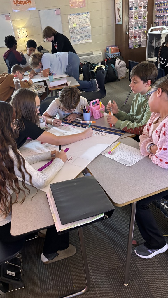 Students creating anchor charts