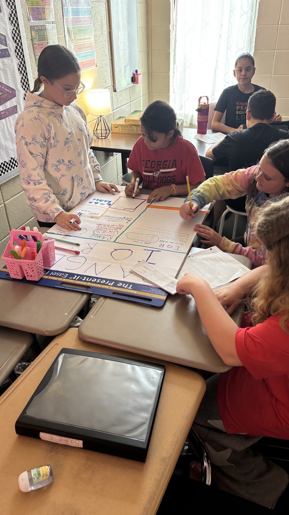 Students creating anchor charts