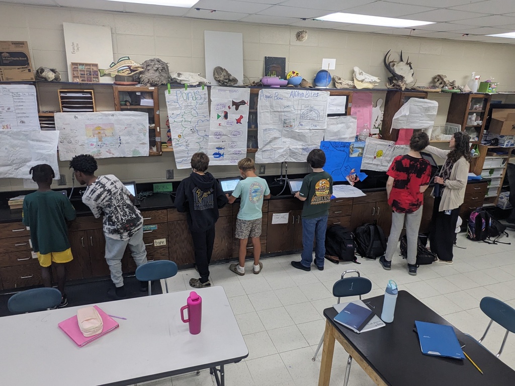 Students working on  culinary biome project