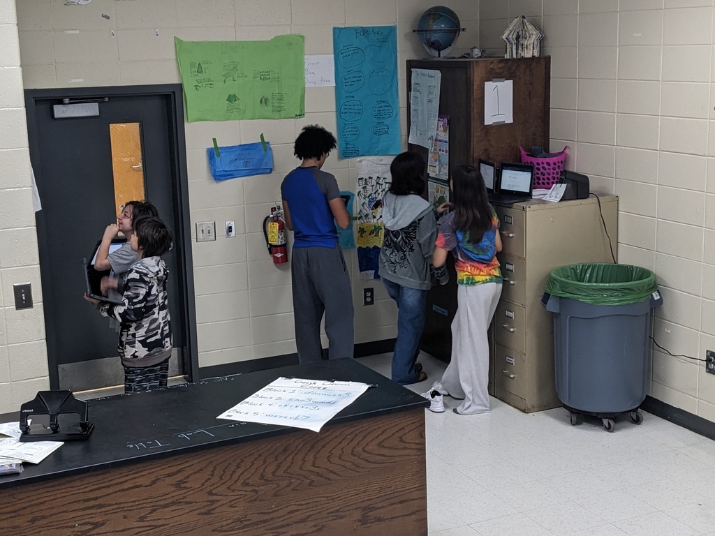 Students working on  culinary biome project