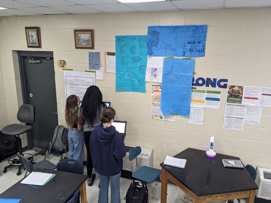 Students working on  culinary biome project
