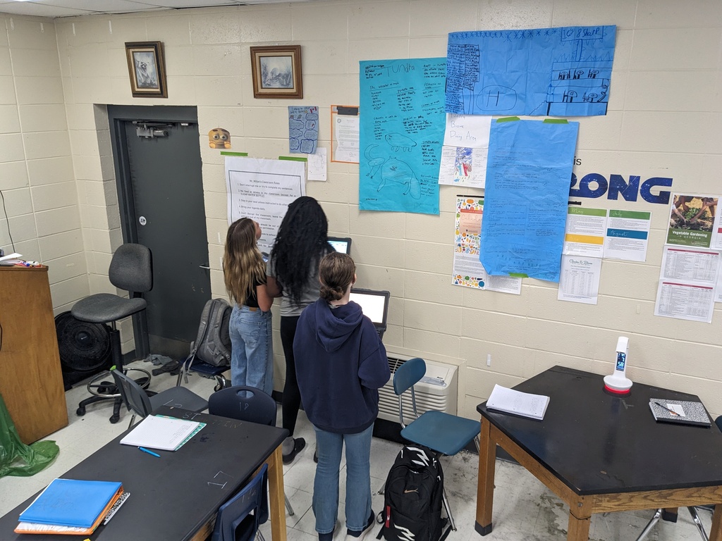 Students working on  culinary biome project