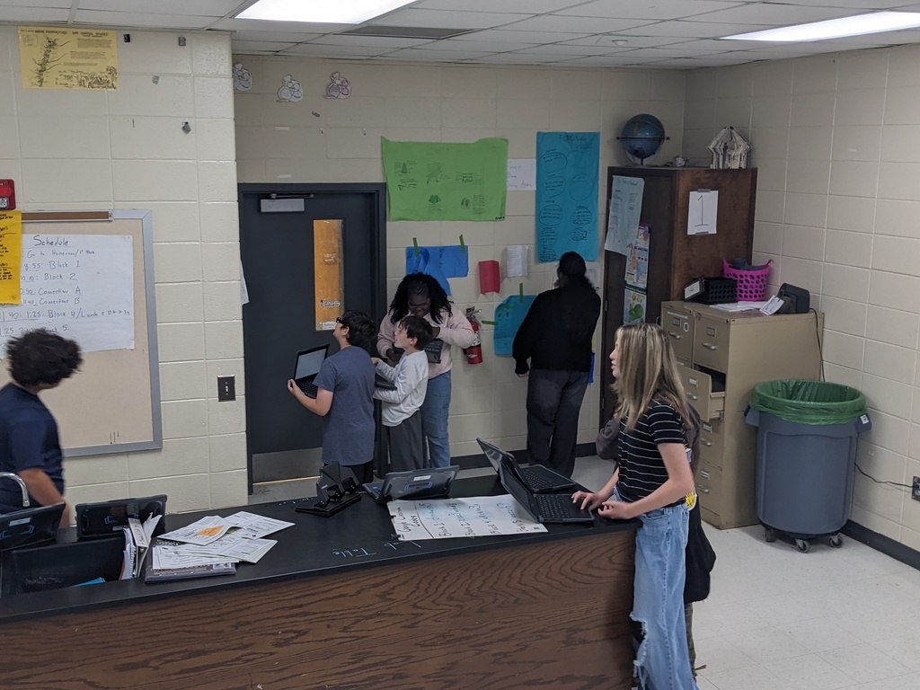 Students working on  culinary biome project