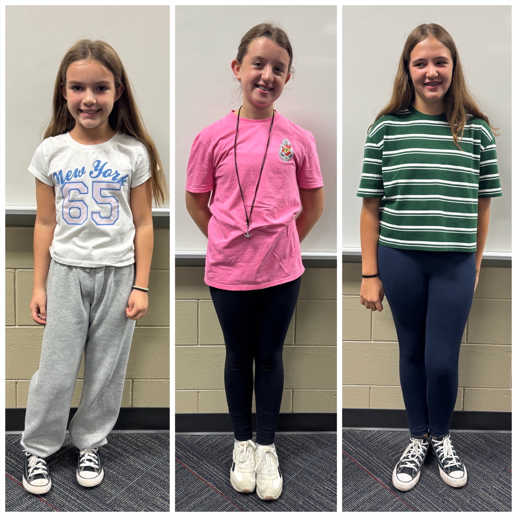 This week's PBIS winners: 6th Grade: Tanner McNeil 7th Grade: Lillian Valot 8th Grade: Layla Nelson