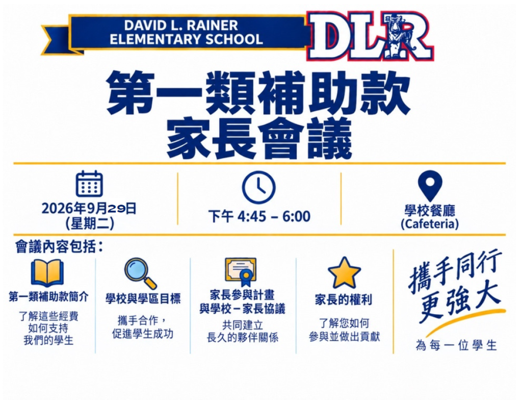 Annual Title I Parent Meeting Flyer