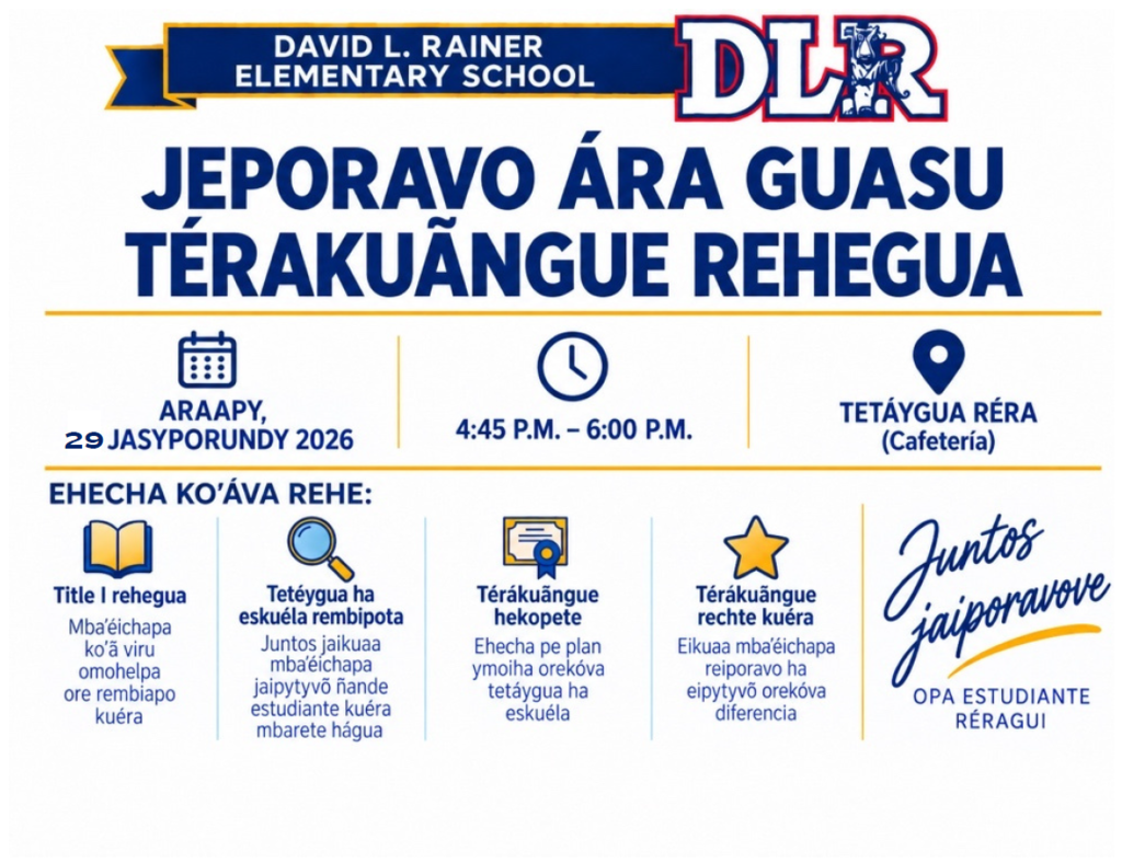 Annual Title I Parent Meeting Flyer