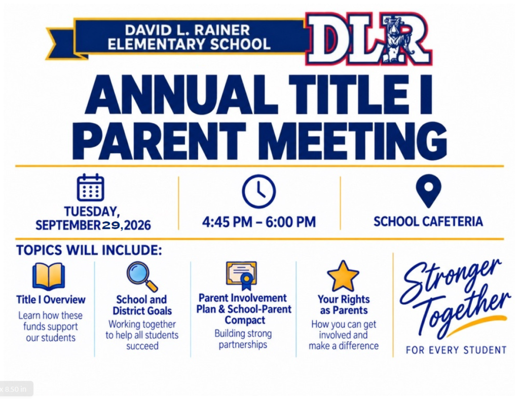 Annual Title I Parent Meeting Flyer
