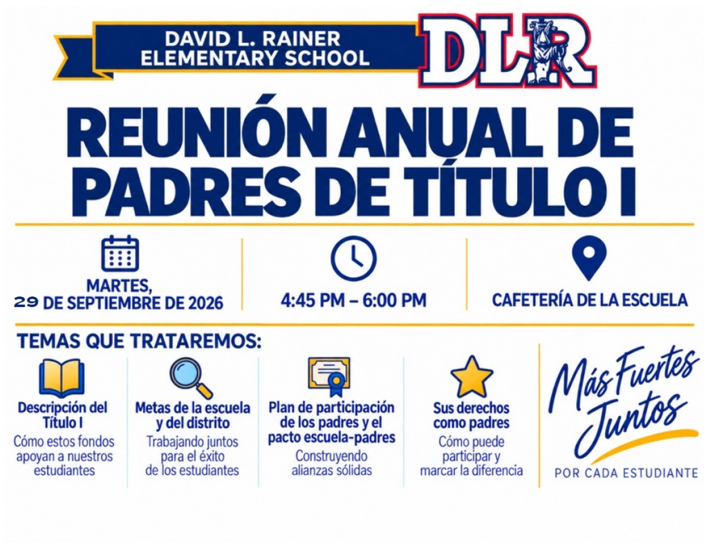 Annual Title I Parent Meeting Flyer