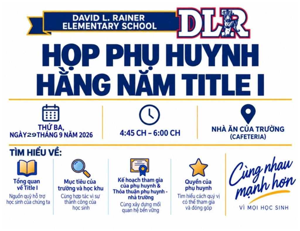 Annual Title I Parent Meeting Flyer