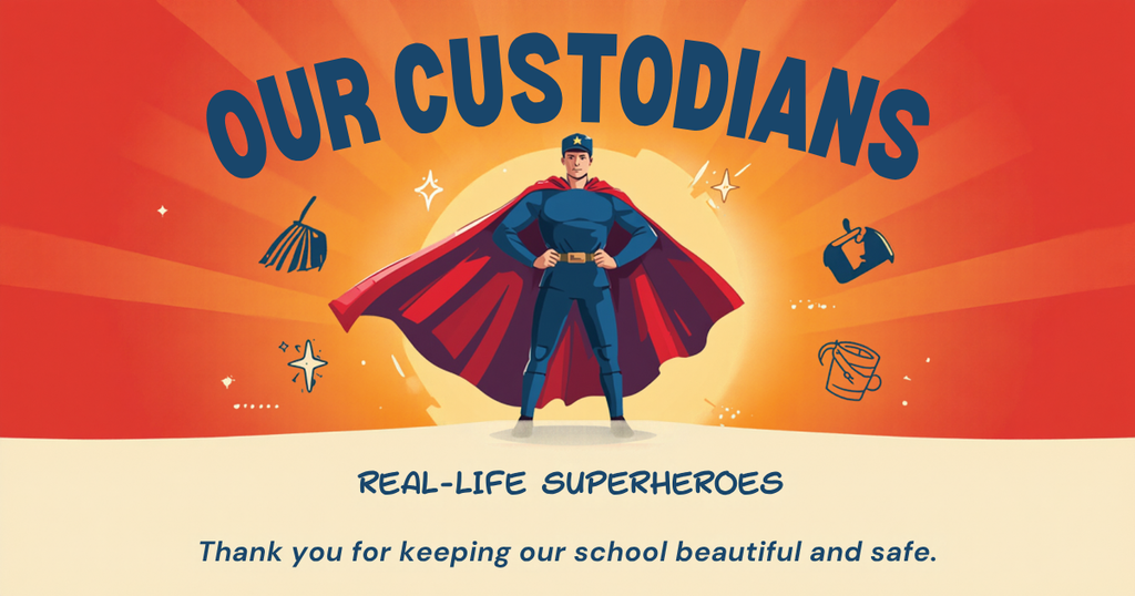 Thank you Custodians for keeping our school beautiful and safe.