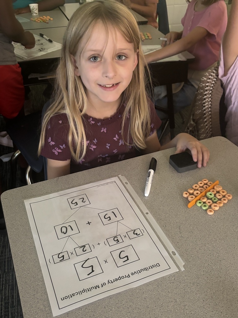 Ms. Jackson’s 3rd graders mastered the tricky concept of the distributive property by building cereal arrays and using popsicle sticks to physically break them apart!