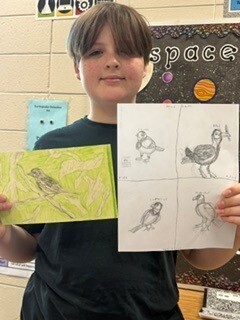 Bessette's Bird Club student photo of artwork