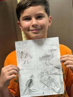 Bessette's Bird Club student photo of their artwork