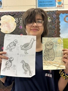 Bessette's Bird Club student photo of their artwork