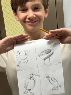 Bessette's Bird Club student photo of their artwork
