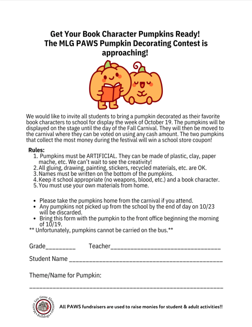 PAWS Pumpkin Decorating Contest
