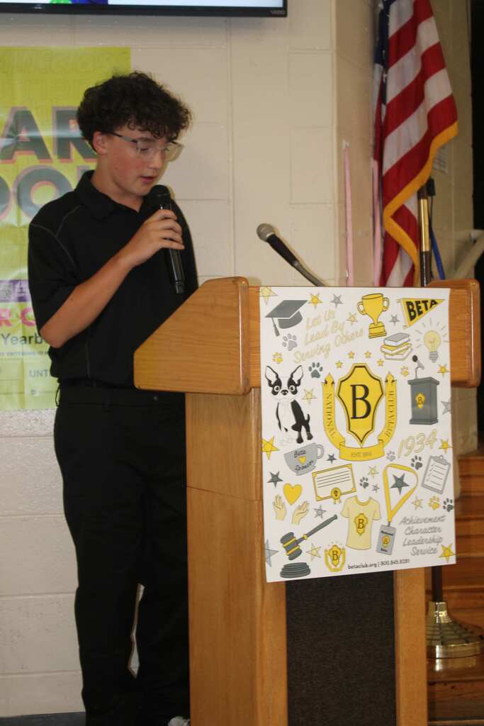 Jr Beta President speaking