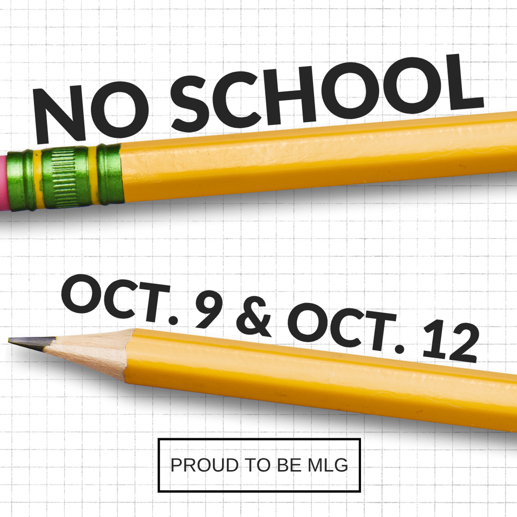 No School October 9 & Oct. 12