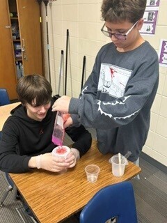 Students extracting strawberry DNA