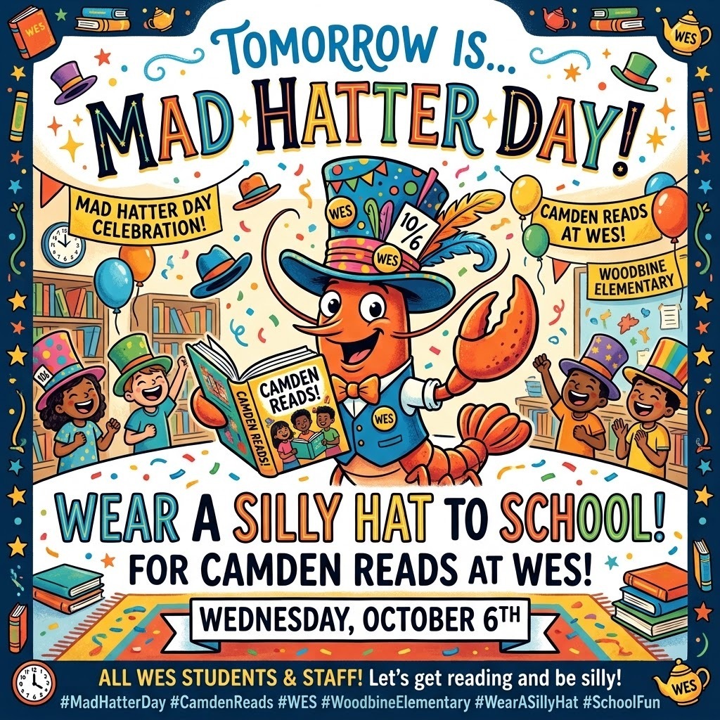 Mad Hatter Day - Wear a silly hat to school tomorrow