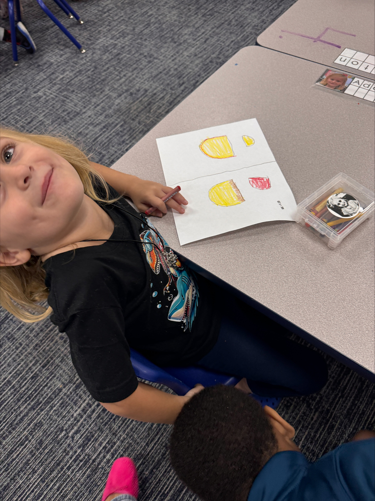 Student drawing their observations of apples.