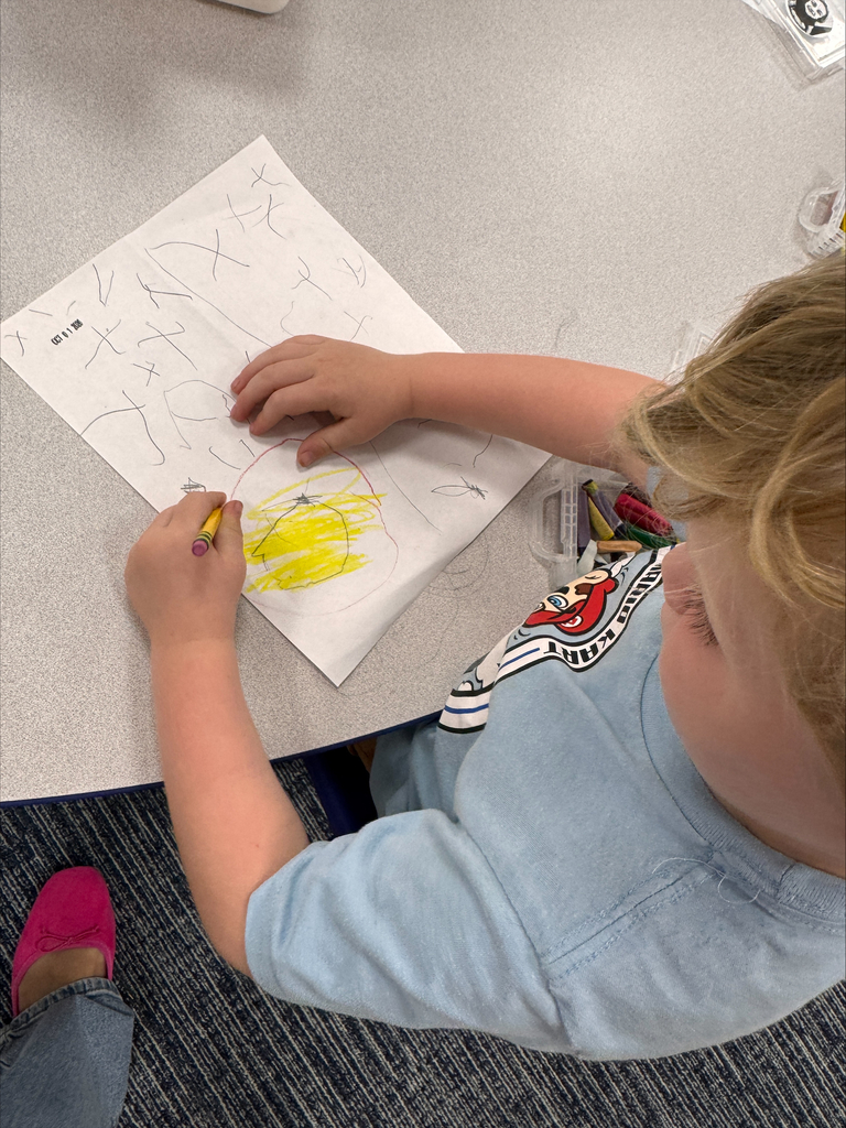 Student drawing their observations of apples.