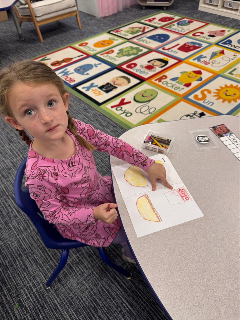 Student drawing their observations of apples.