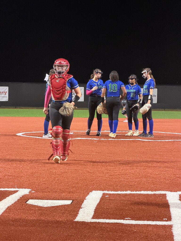 catcher returning to plate from mound visit