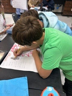 Students working on planet project