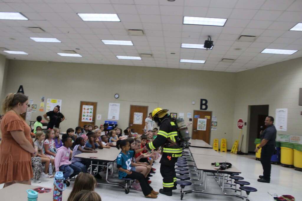 MLGES students learn about fire safety from local firefighters
