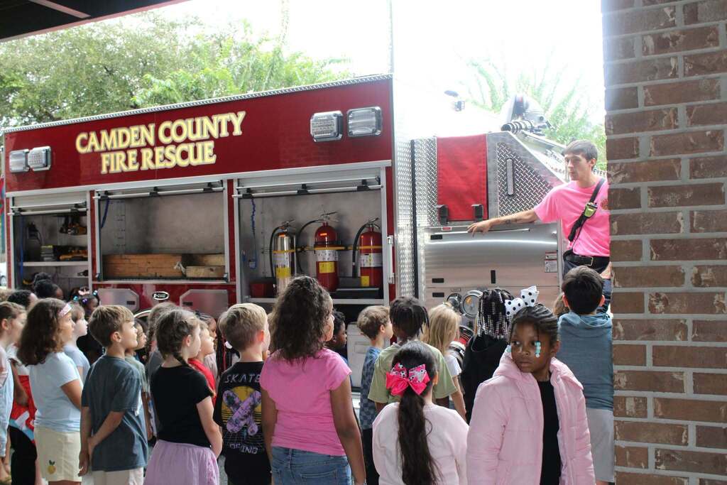 MLGES students learn about fire safety from local firefighters