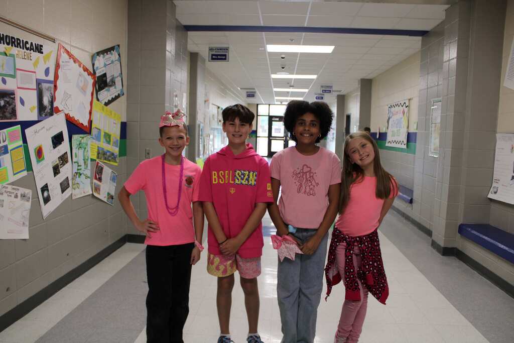 Pink out group photo