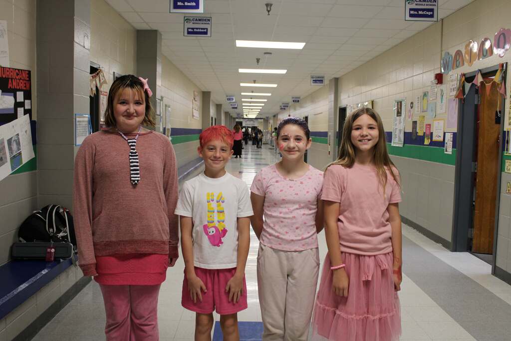 Pink out group picture