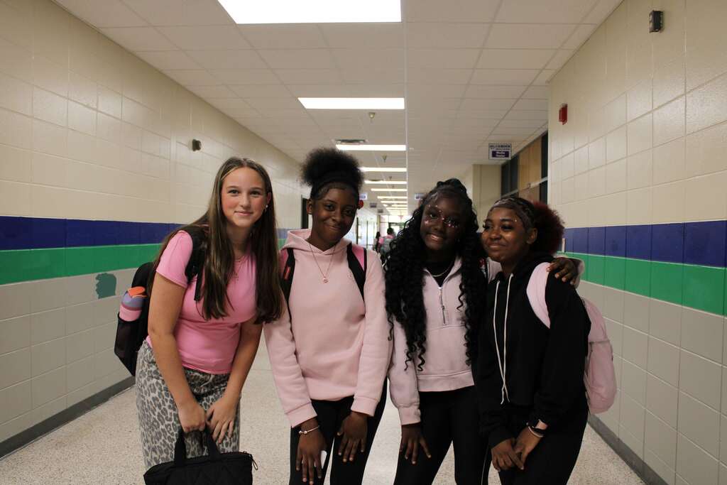Pink out group photo