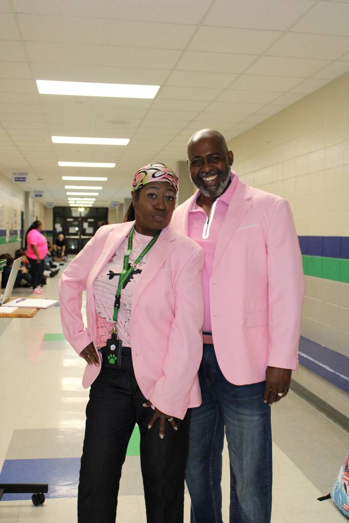 Pink out group picture