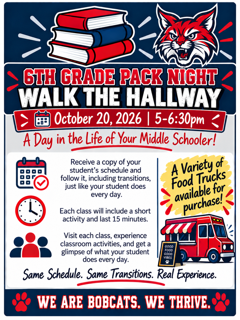 6th Grade Pack Night, Oct. 20th, 5-6:30.