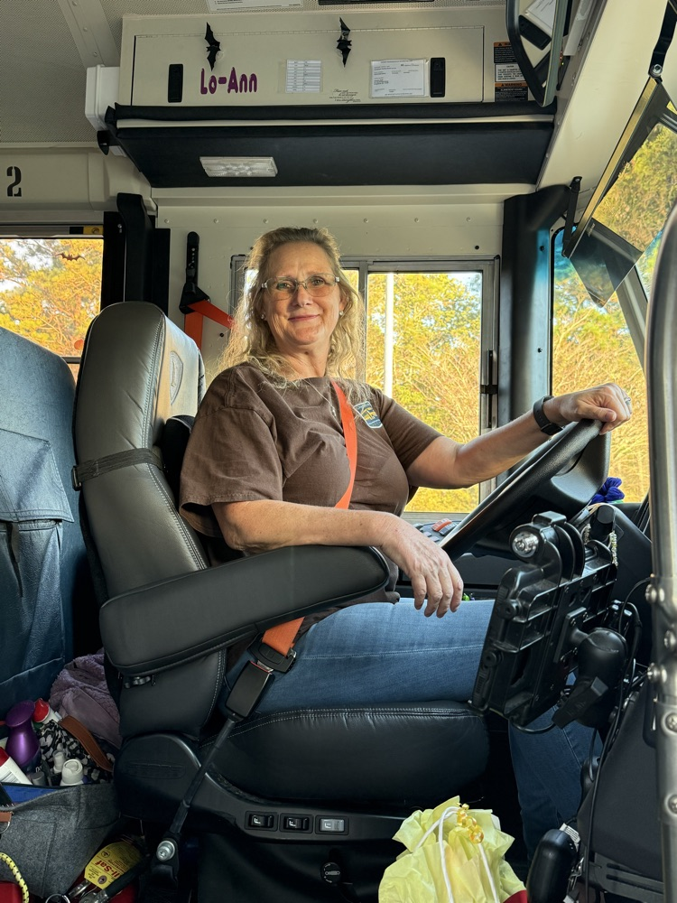 bus driver smiling
