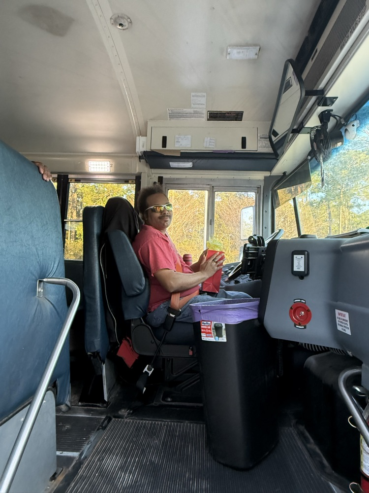 bus driver smiling